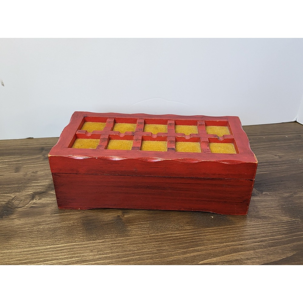 Schmid Bros Vintage Red Wood Music Box Puff The Magic Dragon Japan Tune 176